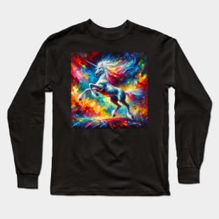 Unicorn Study - Fantasy AI Long Sleeve T-Shirt